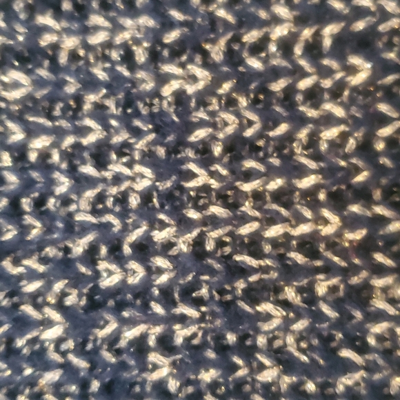 Lumiere Slouchy Knit Sweater Navy and Metallic Gold Sz M/L - Picture 2 of 5